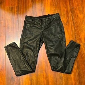 BlankNYC The Mercer Super Skinny Coated Black Denim Size 26